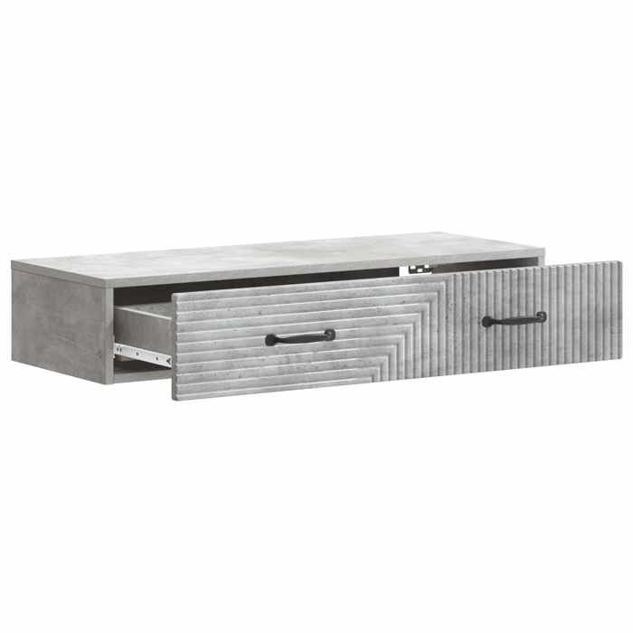 Table dappoint murale - Armoire suspendue - pour cuisine - bois dingénierie - gris béton - 1 tiroir - 87 5x34 5x17 cm gkk82t649602