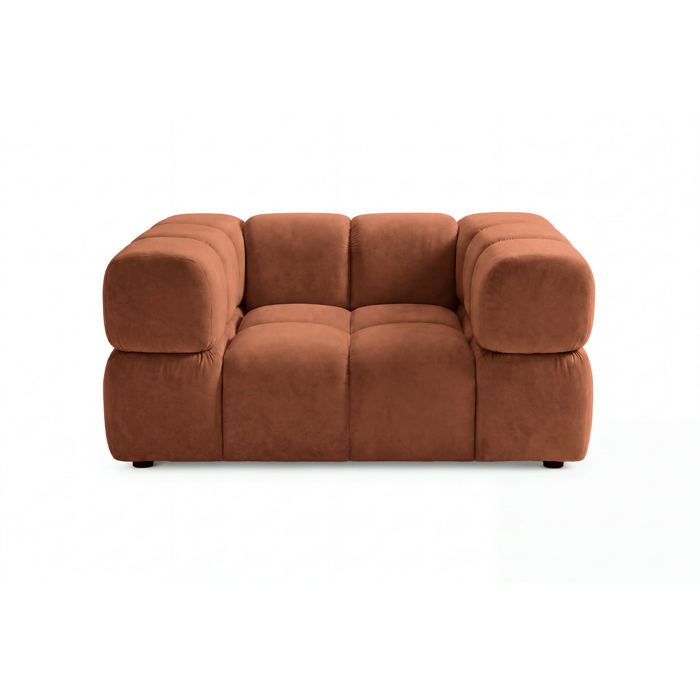 GUSTAVE - Fauteuil tissu velours Terracotta GUSTAVE - Fauteuil tissu velours Terracotta