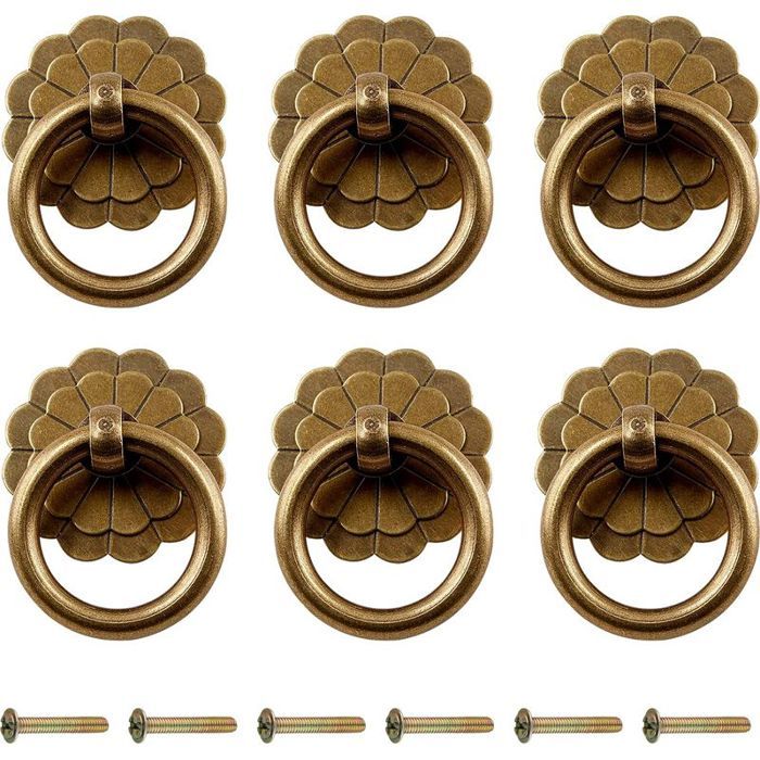 Lot de 6 poignées darmoire de style bronze antique petits boutons vintage pour tiroirs armoires