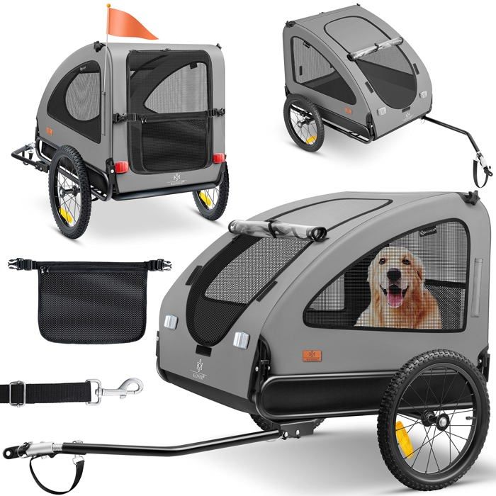 Remorque pour chien pliable - KESSER - 2-en-1 - Grand volume env. 250L - Charge maximale 45 kg Remorque pour chien pliable - KESSER - 2-en-1 - Grand volume env. 250L - Charge maximale 45 kg
