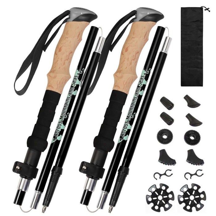 Ysfmode-bâtons de trekking pliables 2 pcs baton de marche telescopique bâtons de marche - Dofilo - nordique pour homme et femme av
