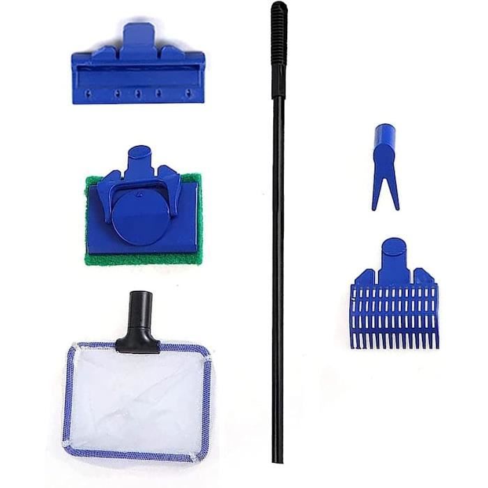 Comparer les prix de Kit Nettoyage Aquarium Brosse - AMOUNE - 5 en 1 - Blanc - Plastique