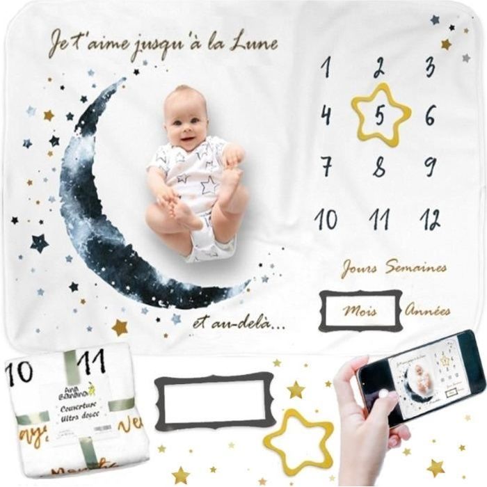 Couverture Etape Bebe Francais Couverture Photo Mensuelle Tapis Mois Bebe Cadeau Naissance Garcon Cadeau Baby Shower Cdiscount Puericulture Eveil Bebe