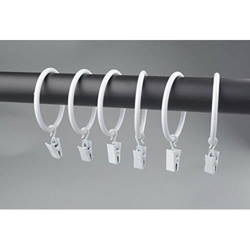 Sopito 15 Pack Anneaux de Rideau avec Pinces Antirouille Anneaux De Rideau D/écoratif Anneaux de Rideaux de draperie Bronze Diam/ètre int/érieur 2 Pouces