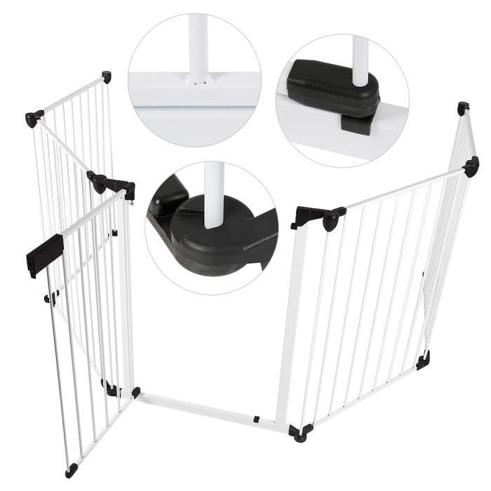 BARRIERE SECURITE AJUSTABLE ENFANT/ANIMAUX ESCALIER PORTE/CHEMINEE H75cm CLOSE'N STOP - L'ANGLE REGLABLE - 310 CM