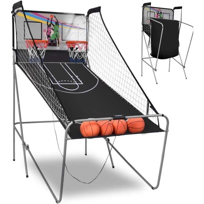 GYMAX Panier de Basketball Electrique 202*107*205CM, Jeu de Basketball  Arcade, avec 4 Basketball, 2 Panier et Compteur Electronique - Cdiscount  Sport