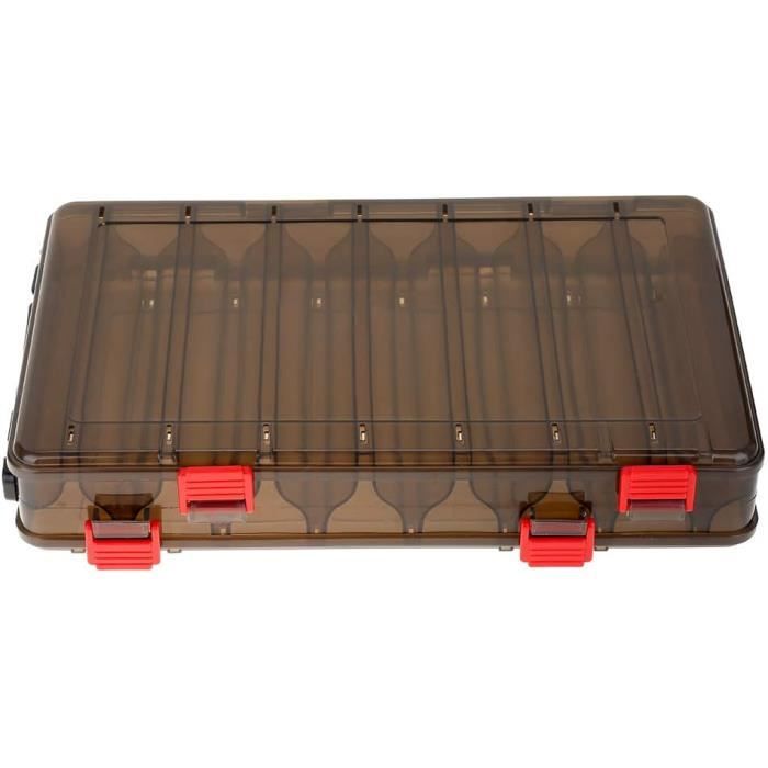 Boîte à Leurres Pêche 12 Compartiments Double Face – Coffret Tackle Transparent Grand Format 20x15,5 Cm