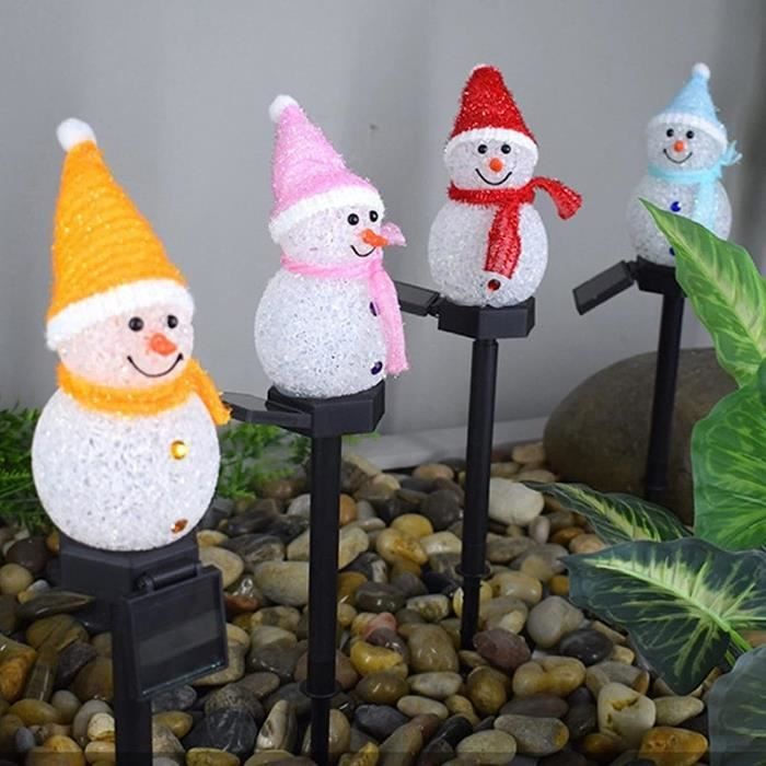 Vente de Noël -- Lampe bonhomme de neige solaire étanche Vente de Noël -- Lampe bonhomme de neige solaire étanche
