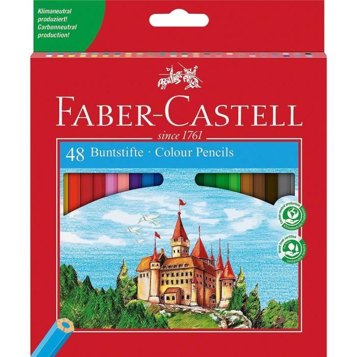 Castle Crayons De Couleur Hexagonal Eco,Étui De 48[x44] Cdiscount