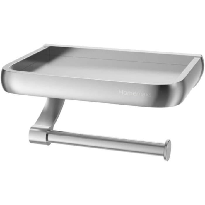 Support Porte-Papier Hygiénique Mango Steam Avec Rangement 4 Rouleaux - Gris Argent - Gain De Place Et Élégant