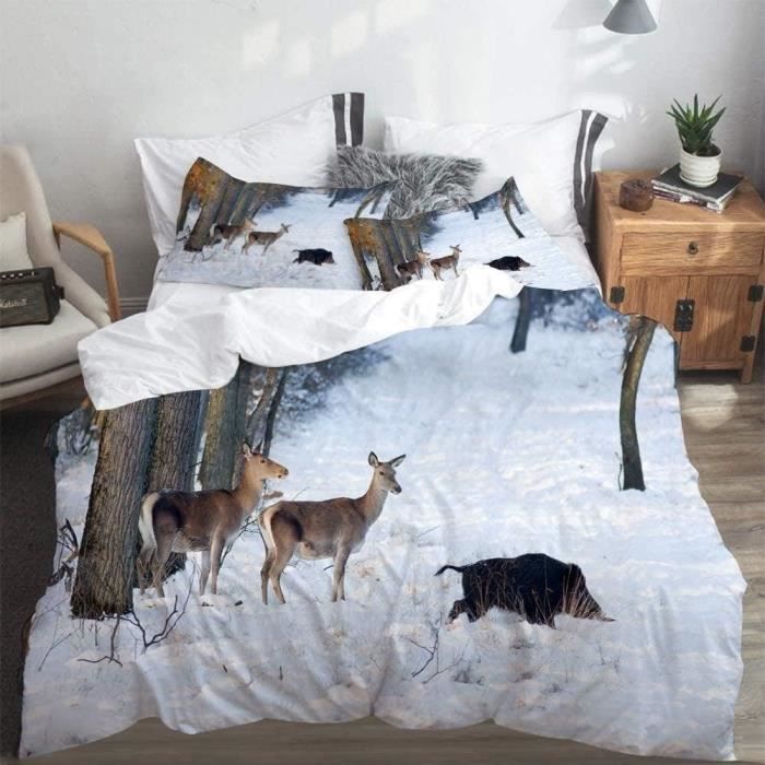 Dessus De Couette Inachevé Vierges Arbres Cerfs 48x63 Pour Chasseur - USA