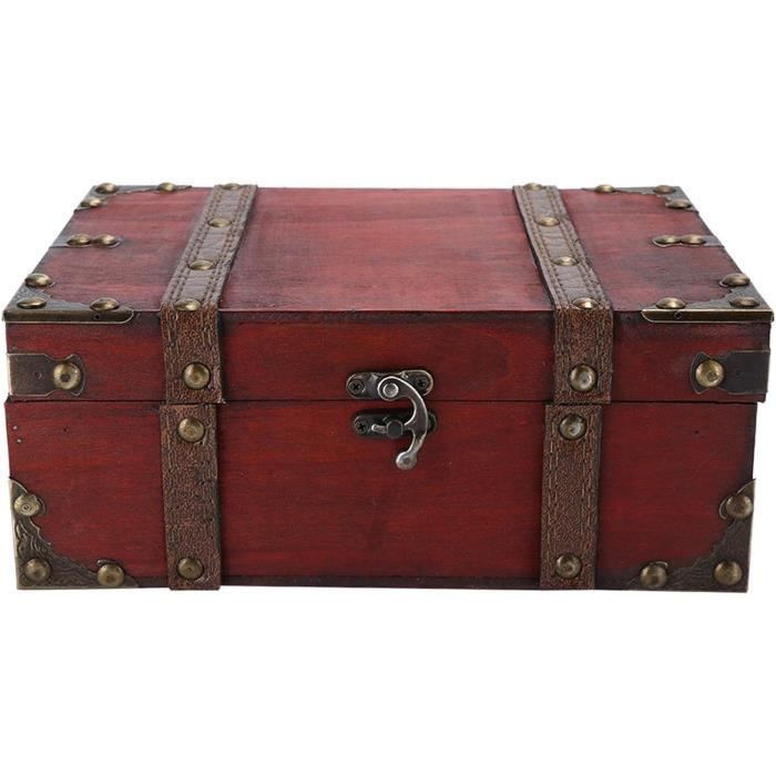 Brynnberg Coffre Au Trésor Grand Avec Serrure 40x23x27cm Coffre En Bois Coffre A