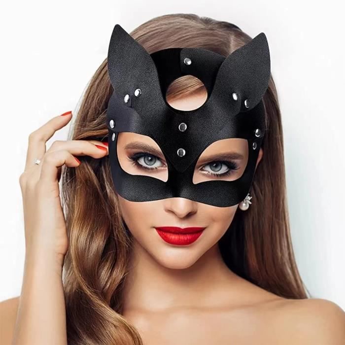 COQUETTE CHIC DESIRE - MASQUE EN CUIR VEGAN AVEC OREILLES DE CHAT
