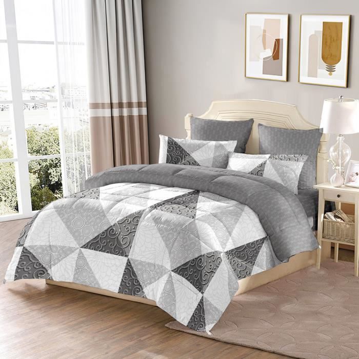 Couette Chaude 600 GSM Fanny & Céline 220x240 Cm - Microfibre, Garnissage Fibres Creuses Siliconées - Lavable Machine 30°C