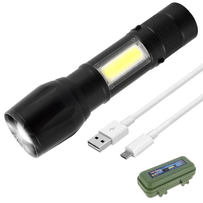 Mini torche LED super lumineuse,3 modes de focalisation zoomable
