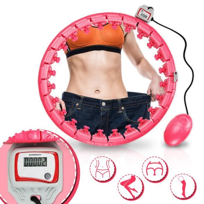 Cerceau Hula Hoop Fitness Intelligent - Réglable 95-138 Cm - Avec Capteur Et Massage 360° - Silencieux - Oulesvte