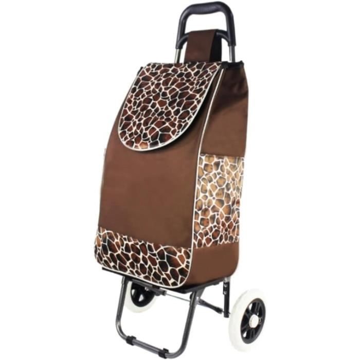 Caddie Chariot de courses Poussette de marché Léopard Zèbre Pliable