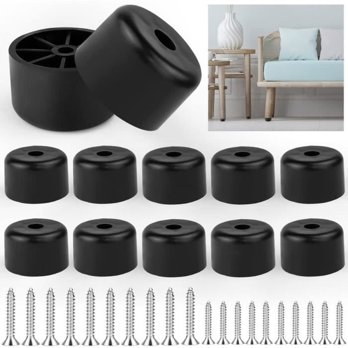 Pied De Meuble Rond En Plastique Avec Pas De Vis - Hauteur 3,5 Cm