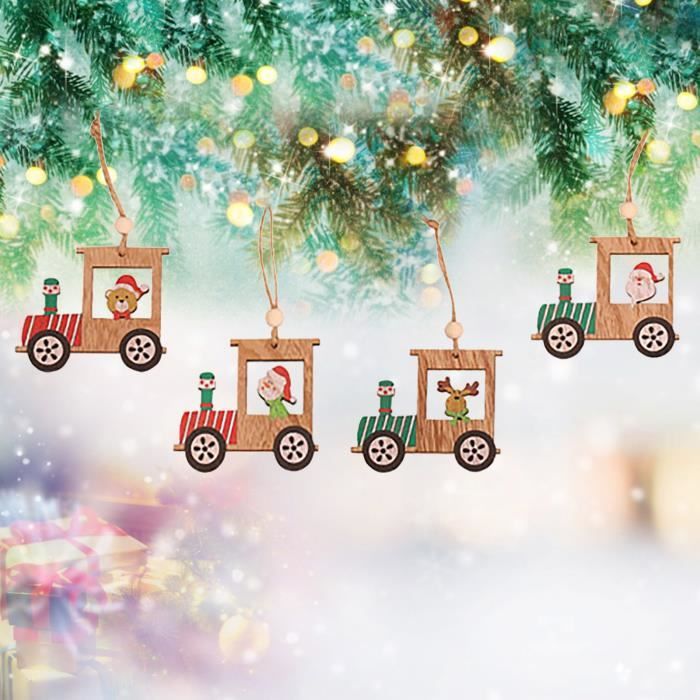 Décoration de Noël de train de Noël de peinture en bois, décoration de  famille 8cm × 7cm ween207 - Achat / Vente table jouet d'activité - Cdiscount