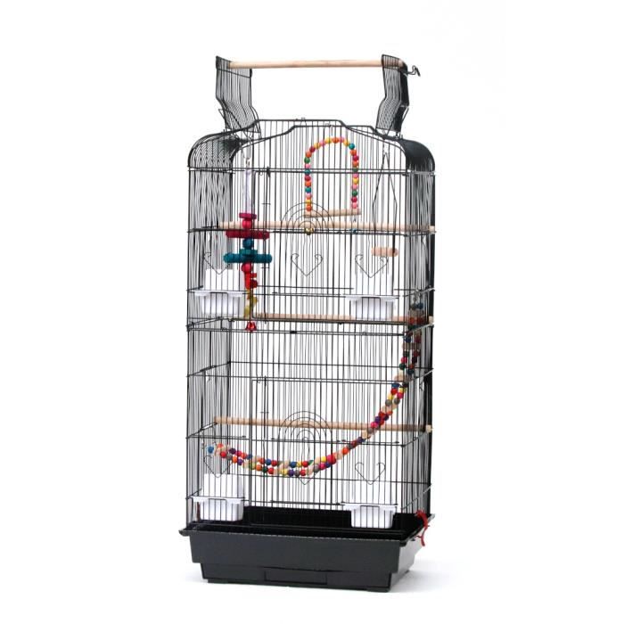 Cage à Oiseaux pour Canari Calopsitte Perruche Toit Ouvrable Cage 3 ...