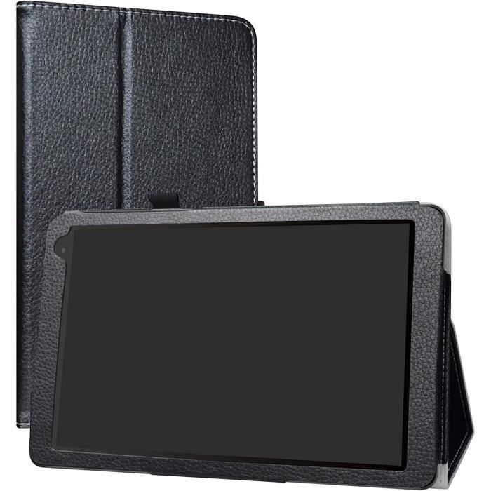 KAL-Slim Fit Cuir Pu Étui Housse Fin Et Pliable Coque Pour Blackview Tab 30 Wifi Oscal Pad16 Oscal Pad60 Oscal Pad70 10 1 Tablet Noir