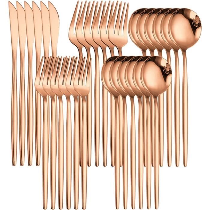 Set De Couverts De Table KitchenBoss 20 Pièces Pour 4 Personnes - Acier Inoxydable Argenté - Lavable Au Lave-Vaisselle - Couteaux, Cuillères, Fourchettes - 9