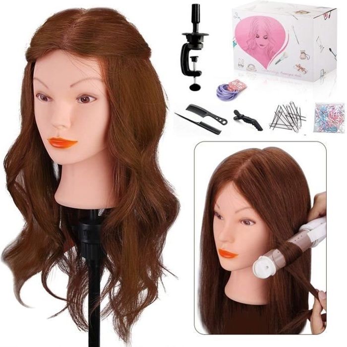 Tetes D Exercice Pour Coiffure Tete A Coiffer Professionnelle Cheveux Naturel Mysweety 100 De Cheveux Humains Poupee T 520802 Cdiscount Jeux Jouets