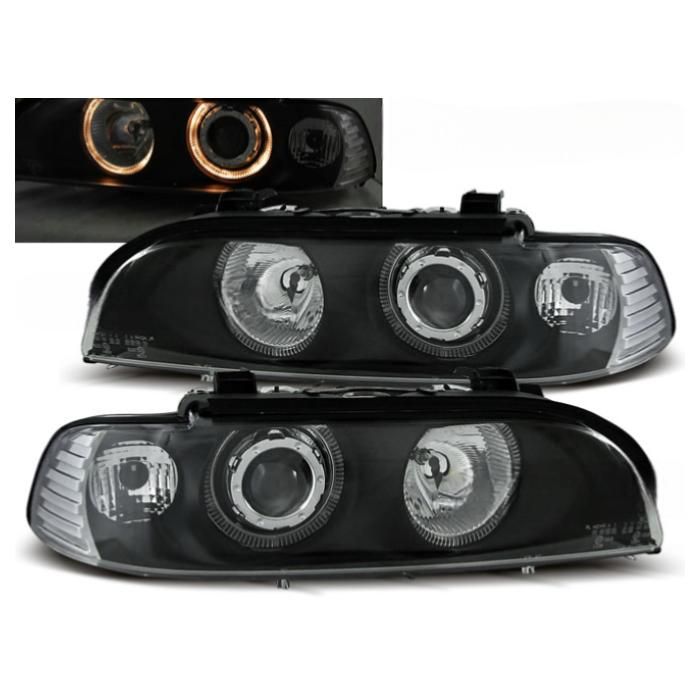 Lot 2 Coques Phares Avant E39 Facelift 1996-2003 - Lentilles Verre Transparent 63128375301 63128375302