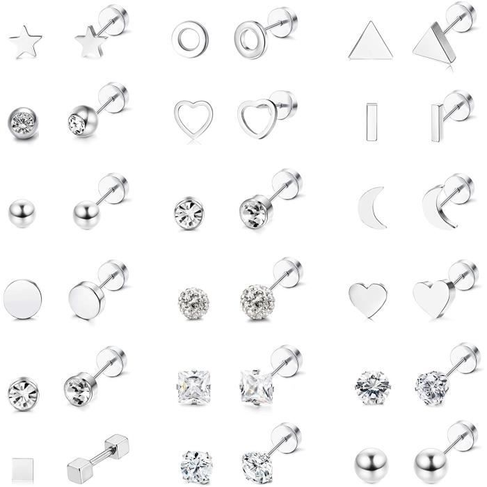 1 Paire En Acier Inoxydable Balle Clou Boucles D'oreilles Multi Couleur Femmes Fille Cadeau Bijoux 1 Paire En Acier Inoxydable Balle Clou Boucles D'oreilles Multi Couleur Femmes Fille Cadeau Bijoux