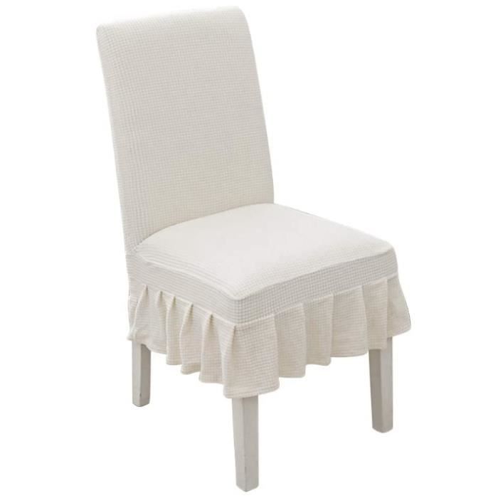 Housses de chaise - 4 pièces - Beige - Extensible - Lavable - Antidérapante
