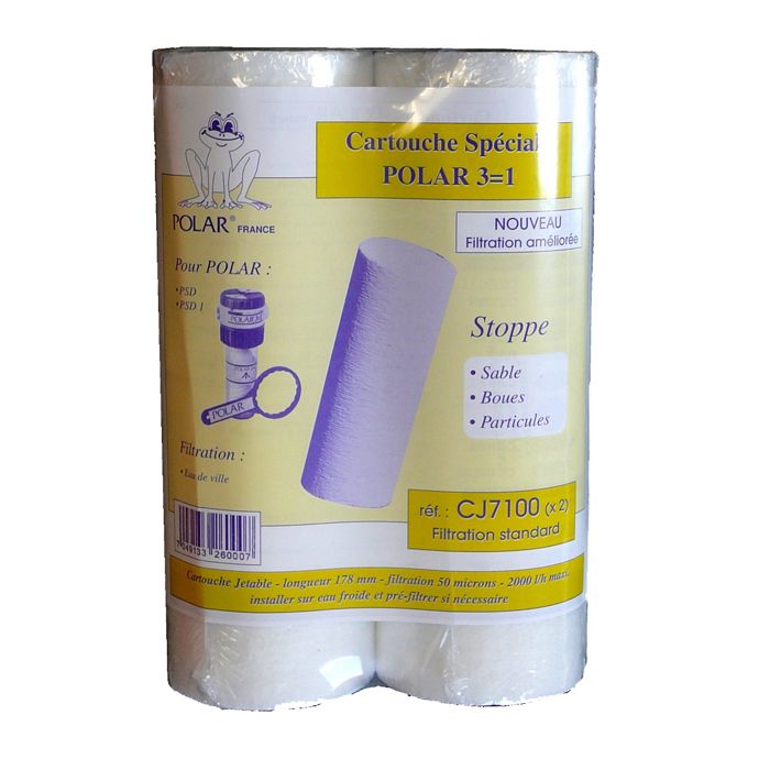 Lot de 2 cartouches anti-boue jetables pour filtres PSD1 et PSD 50µm - POLAR - CJ7100X2