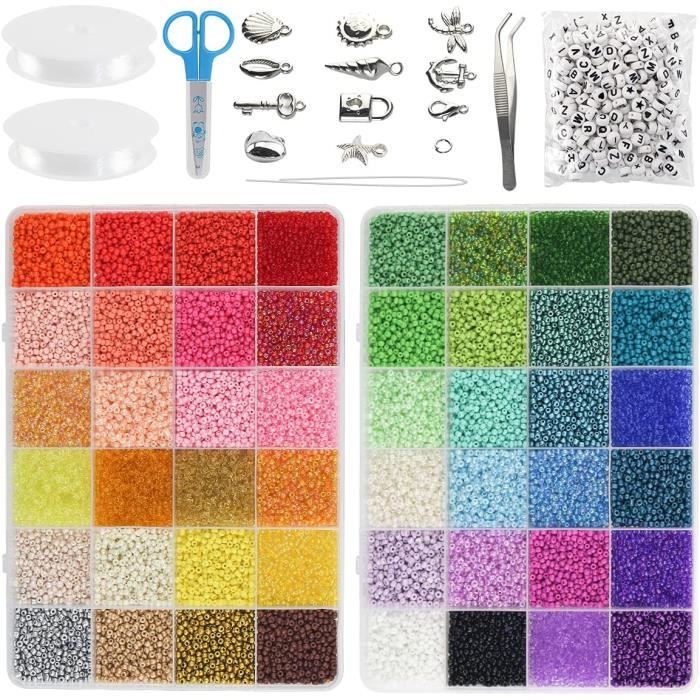 Jeu De Perles à Enfiler - Enfants - Création De Bijoux - Formes Variées - Couleurs Vives