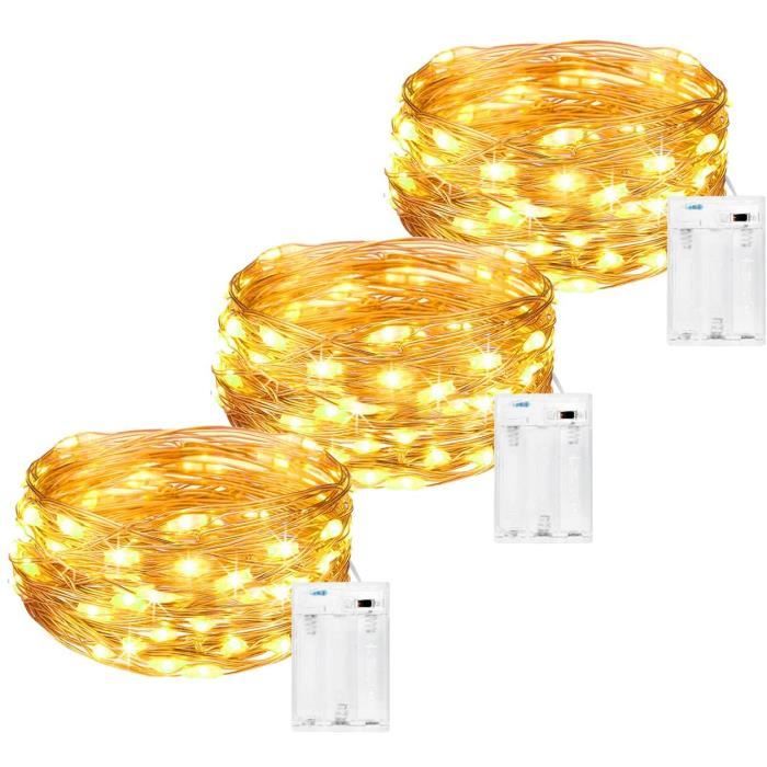 ZNYCYE Lot De 6 Guirlandes Lumineuses à 50 LED De 2,4 M à Piles