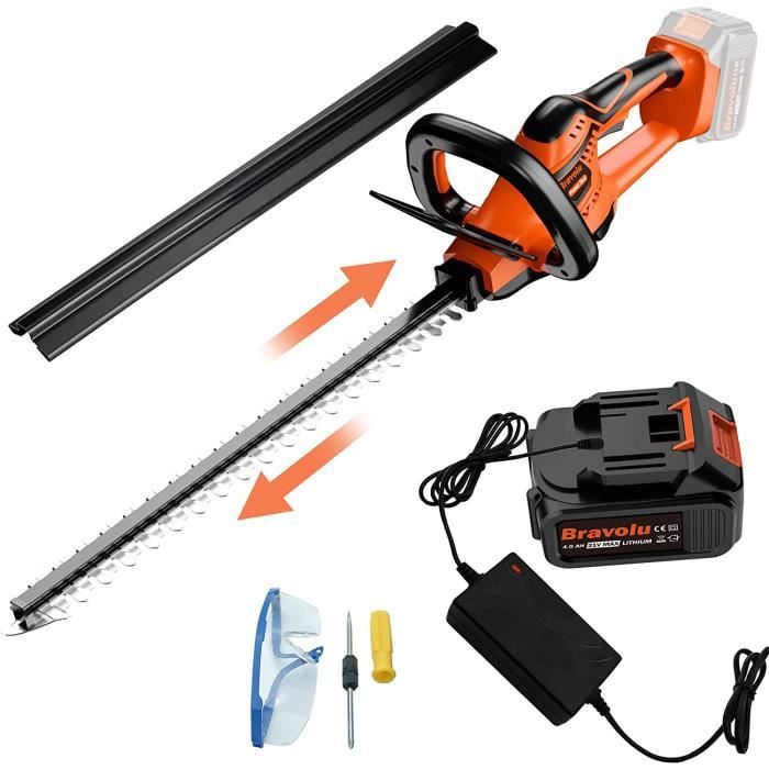 Taille-haie Sans Fil 52 Cm SundpeyPRO 21V – Moteur Brushless 600W, 2 Batteries 4.0Ah, Coupe 15.5 Mm