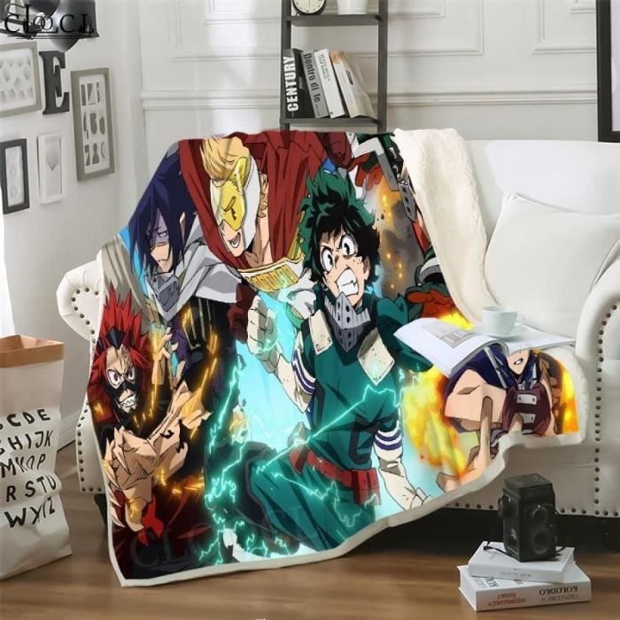 100 x 127 cm Anime MHA The No.1 Hero Couverture de canapé polyvalente et moelleuse pour lit et canapé