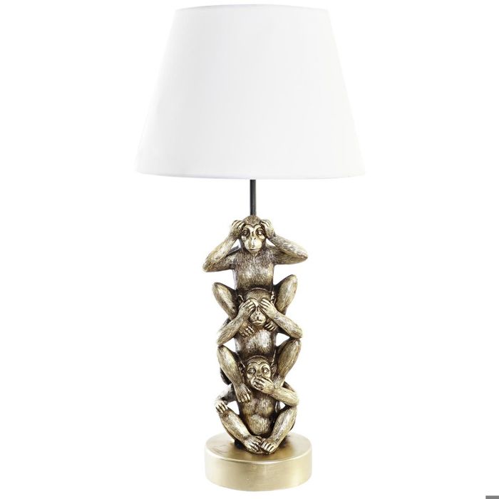 Lampe à poser dorée singes de la sagesse 61 cm