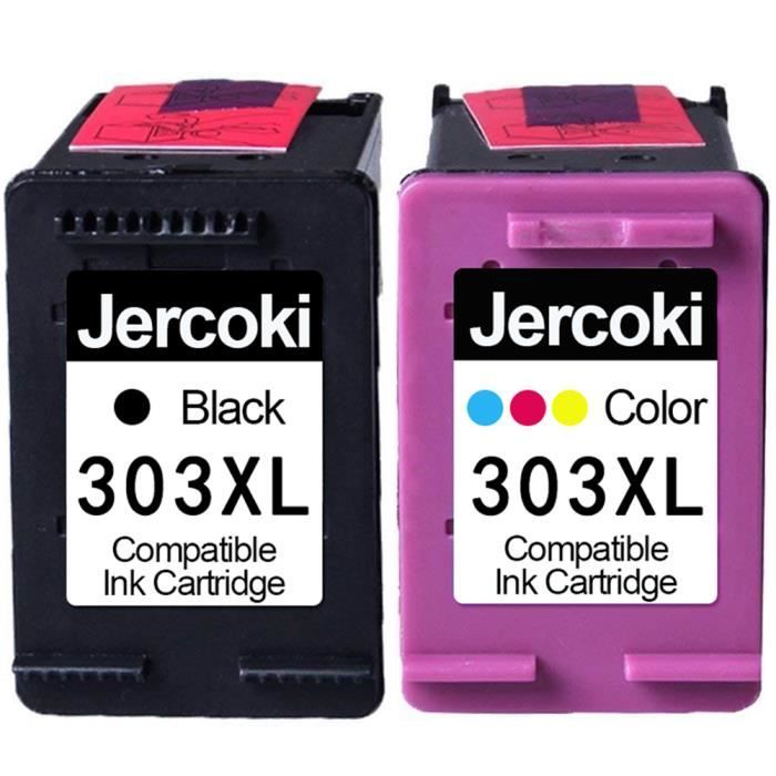 2 Cartouches d'encre Compatible pour HP 303 XL 303XL Compatible pour ENVY  Photo 6200 6220 6230 6232 6234 7100 7130 7134 7830 7834