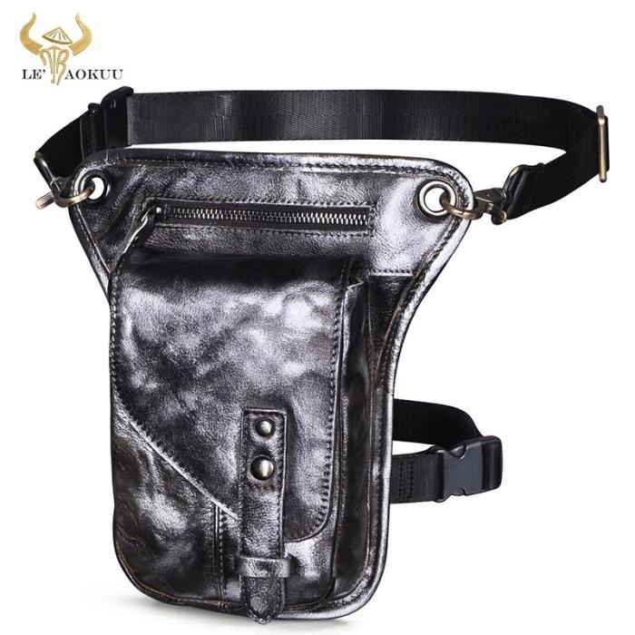 Sac De Cuisse Utilitaire Pour Homme - Noir, Pratique Pour Le Sport Ou La Rando