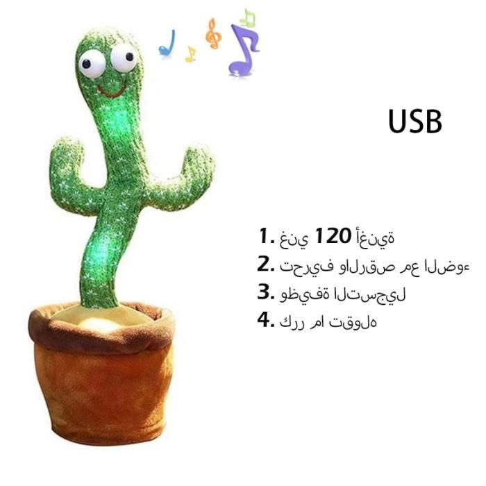 Style19 Chanson Arabe Jouet De Cactus Parlant Pour Enfant Joli Jouet Educatif Danse Repetition Du Son K Cdiscount Maison