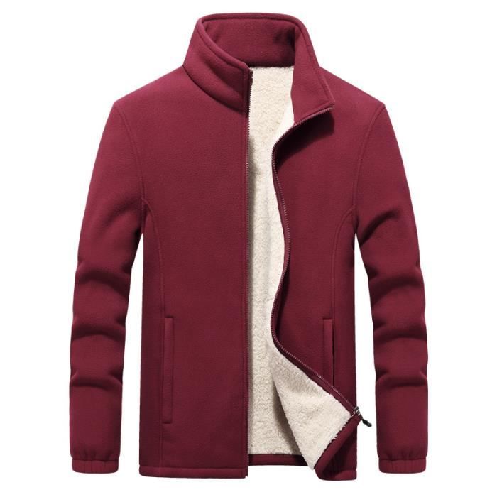 Couleur 889 Rouge pais taille 6XL Veste polaire chaude coupe vent