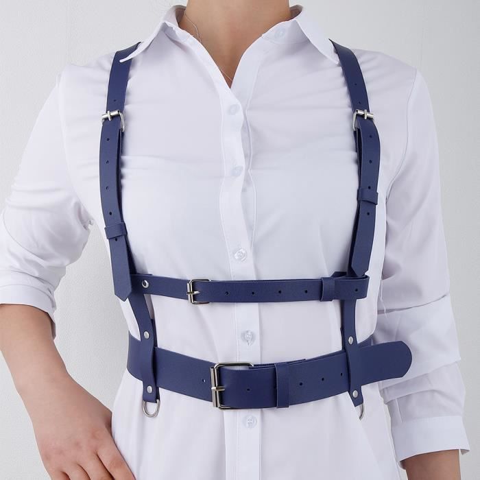 Bleu profond 100cm Ceinture Harnais En Cuir Pour Femmes Nouvelle Mode Punk Ceinture Sangle Sexy Ceint Achat Vente bouton de manchette Bleu profond 100cm Ceintur Femme