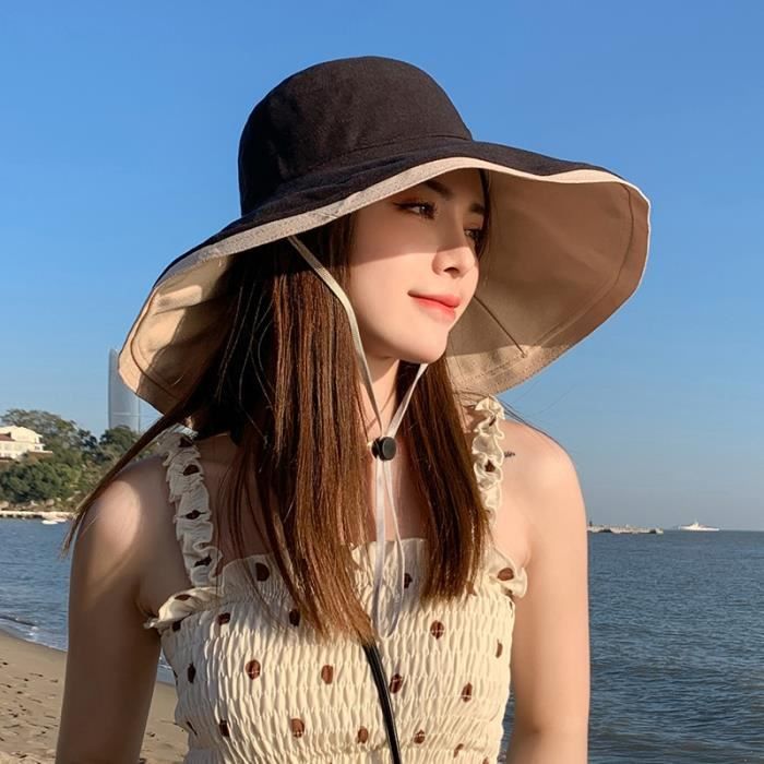 Casquette Chapeau de plage Anti UV tr s Large bord pour femmes