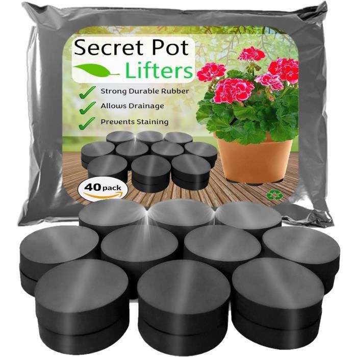 20 Pieds De Pot En Plastique Orange - Rehausseur Pour Jardinières Intérieur/extérieur, 7 X 5,5 X 2,3 Cm - 5