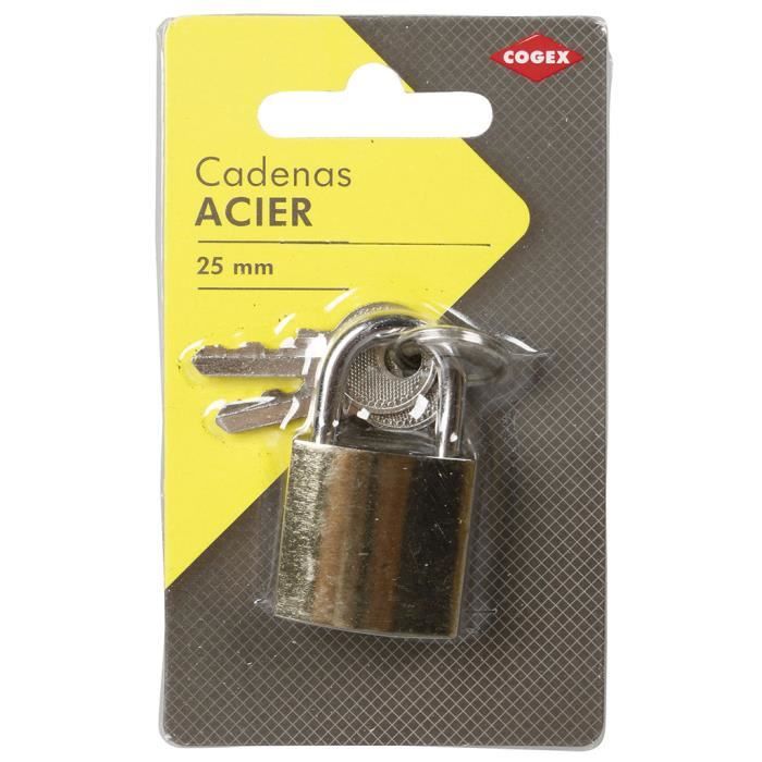 Cadenas en acier COGEX - 25mm - 2 clés