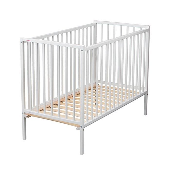 Combelle Lit Remi 60 X 1 Laque Blanche Cdiscount Puericulture Eveil Bebe