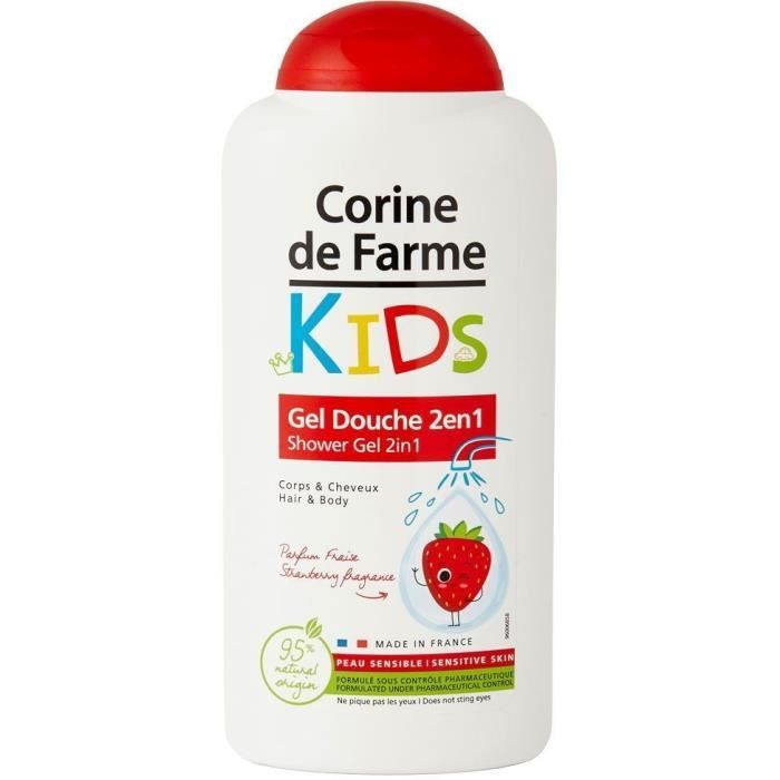 CORINE DE FARME Gel Douche Kids 2en1 Corps & Cheveux Parfum Fraise