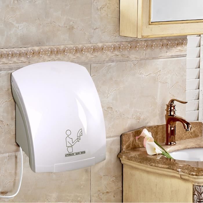 Sèche-mains électrique Mural Air Chaud - Pro Elec, Pour Salle De Bain Et WC
