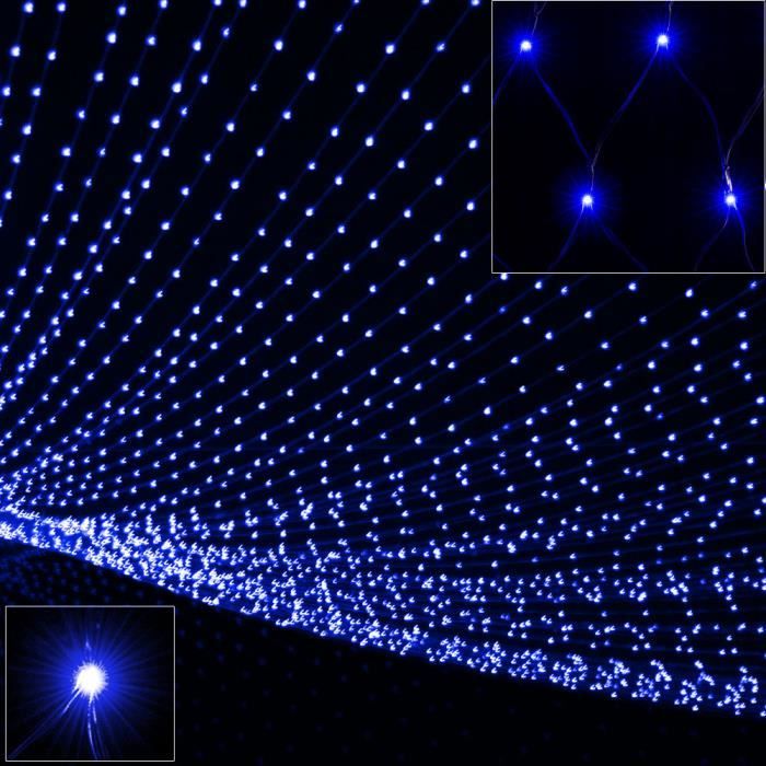 Guirlande lumineuse Filet Rideau Lumineux 100 LED bleu Luminescent