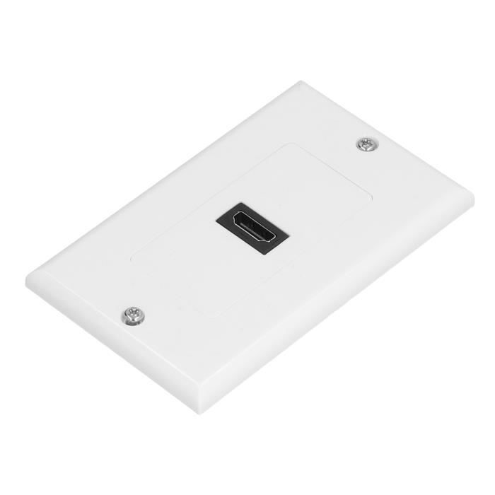 Plaque Murale HDMI 4 Ports - Multifonction Avec Ports USB 3.0, RJ45, Cat6 Et TV Type F Pour Télévision Murale