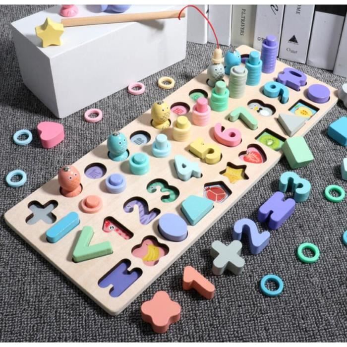 Jouets en bois pour enfants Puzzle Montessori Éducatif pattern 4 ...